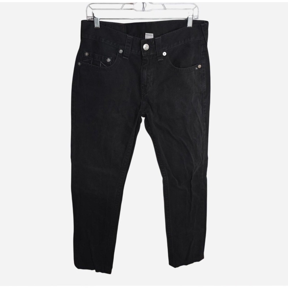 True Religion Jeans Mens 31 Black Denim Skinny Leg Stretch Adult 31x32